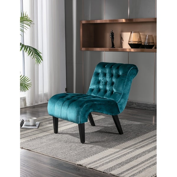 Accent Living Room Chair Leisure Chair Curved Armless Chair for Small Spaces