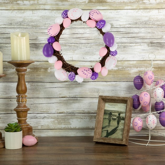 Pastel Pink Purple And White Easter Egg Spring Wreath