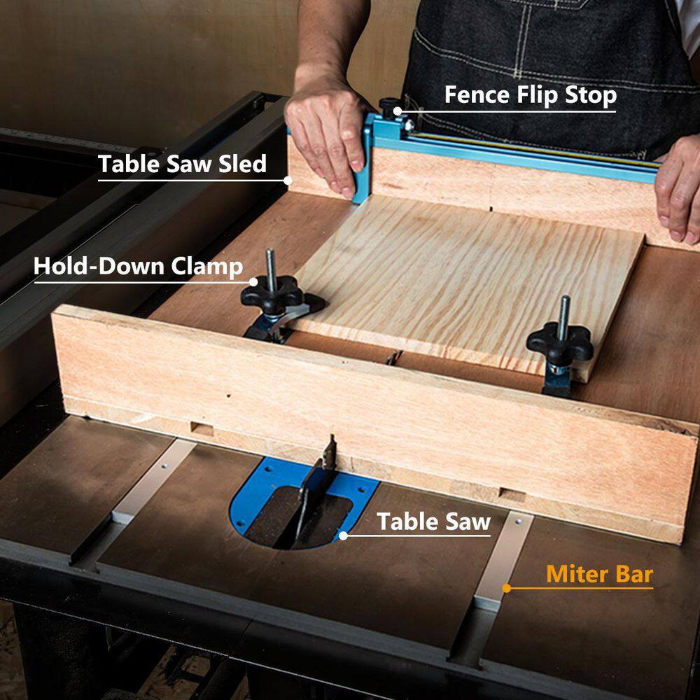 POWERTEC 24 in. Miter Gauge Jig and Fixture Bar for Woodworking router table and band saw for 34 in. x 38 in. Miter Slot 71519