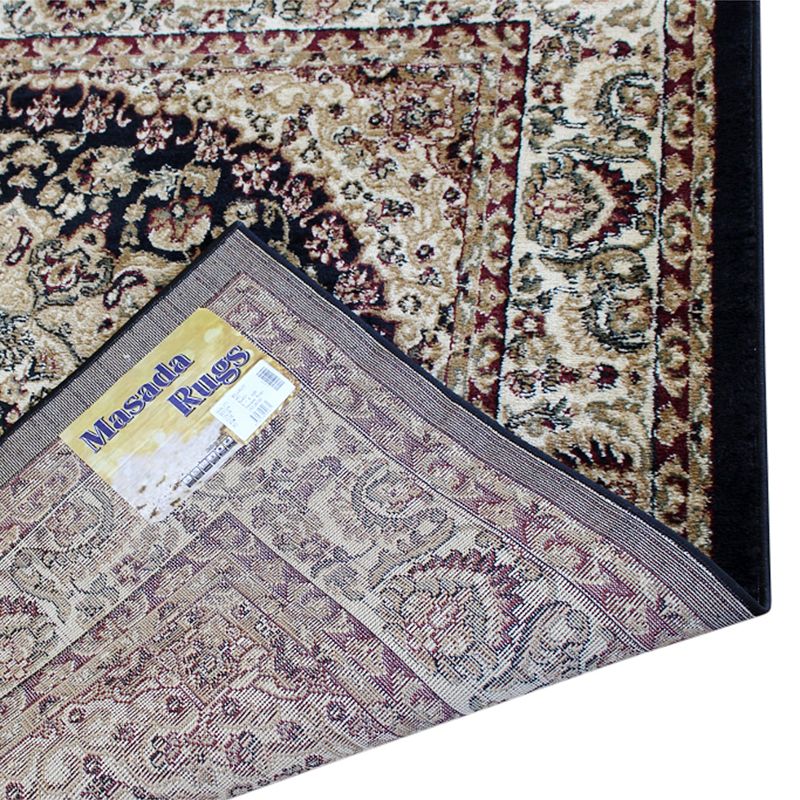 Masada Rugs Masada Rugs Bellagio Collection 7'x7' Traditional Square Area Rug in Black - Design B401