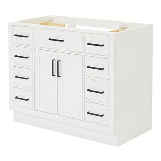 ARIEL Hepburn 42 in. W x 21.5 in. D x 34.5 in. H Bath Vanity Cabinet without Top in White T042S-BC-WHT