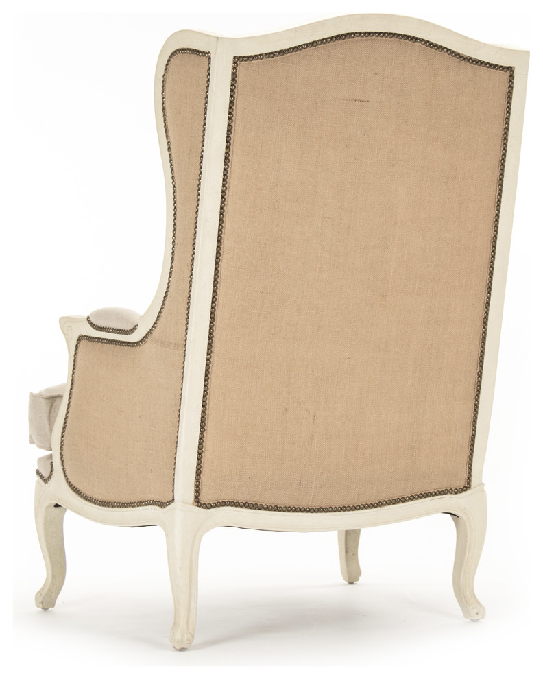 Leon Chair  Natural Linen  Burlap   French Country   Armchairs And Accent Chairs   by Zentique  Inc.  Houzz