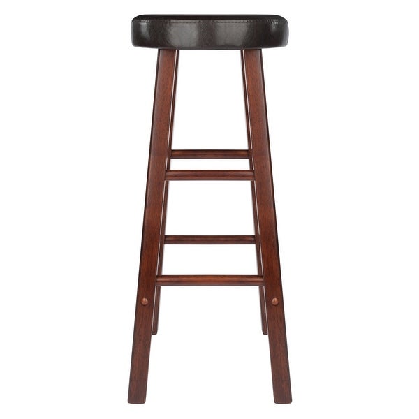 Maria Cushion Seat Bar Stools， 2-Pc Set， Espresso and Walnut