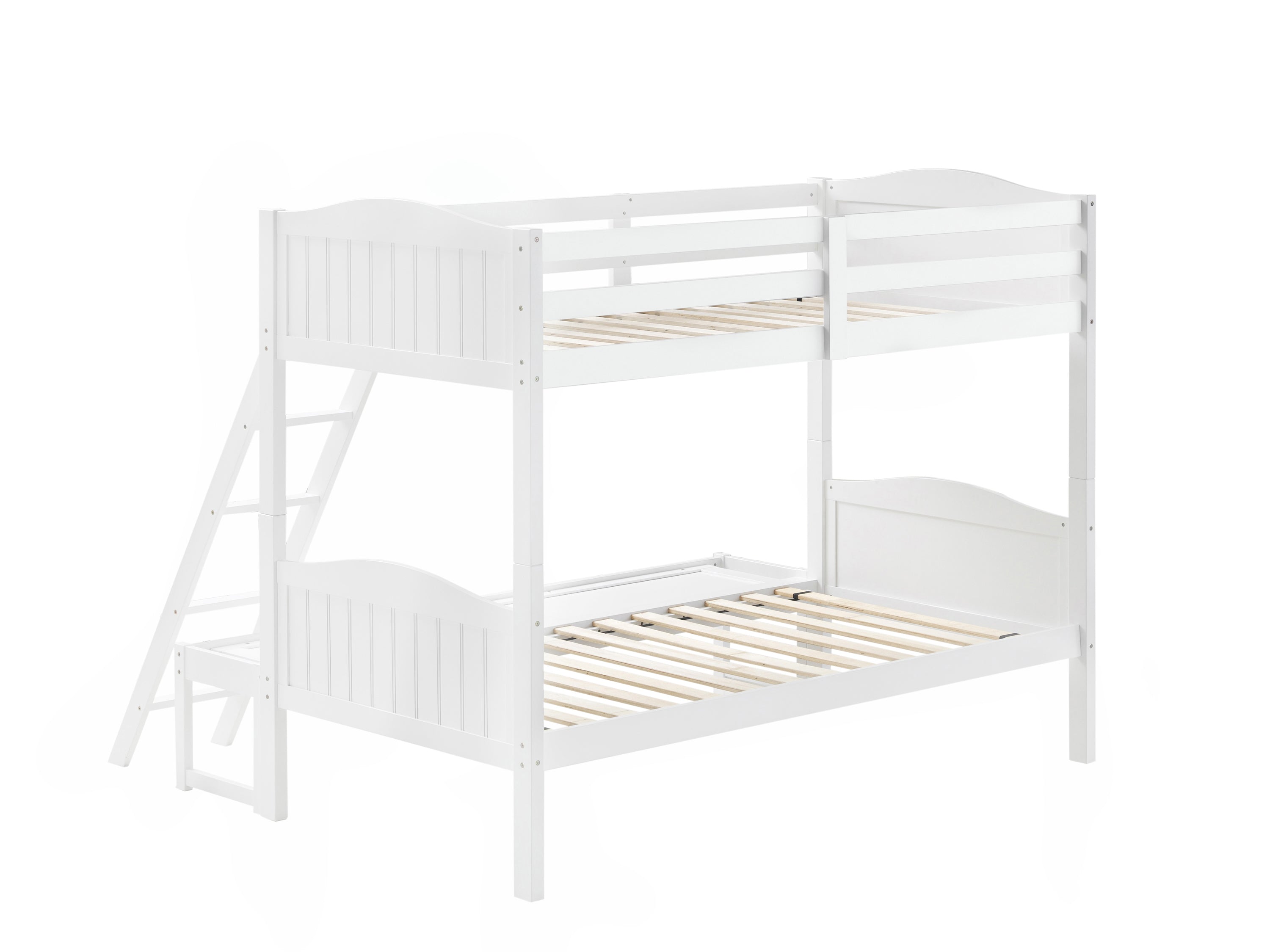 Arlo Twin Over Full Bunk Bed With Ladder White-405054WHT