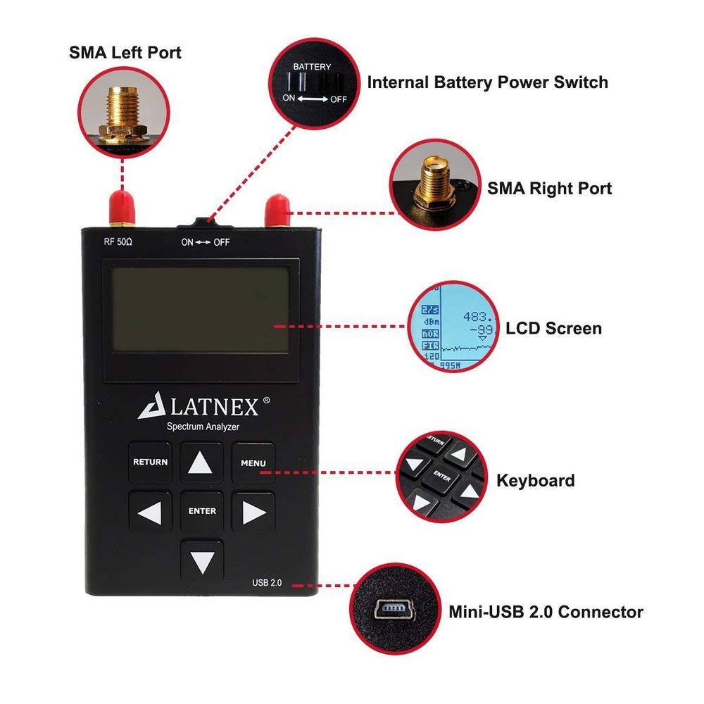 LATNEX Spectrum Analyzer (15 MHz to 2700 MHz) SPA-3G