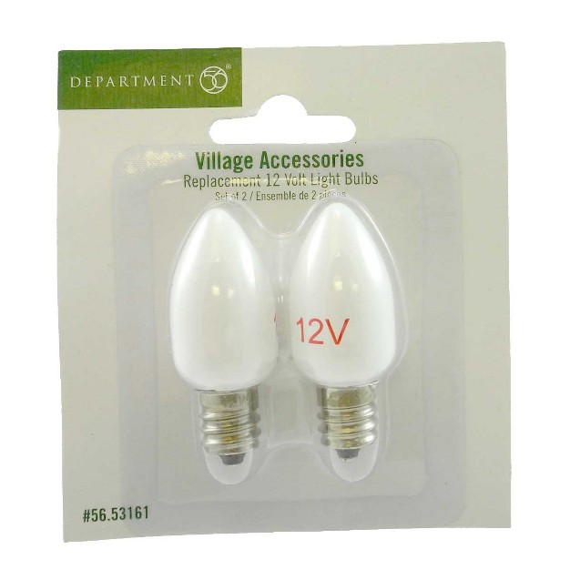 Department 56 Accessory 12 Volt Light Bulbs Replacement Two Replacement Bulbs 2 Inches Village Accessories 53161 Glass White