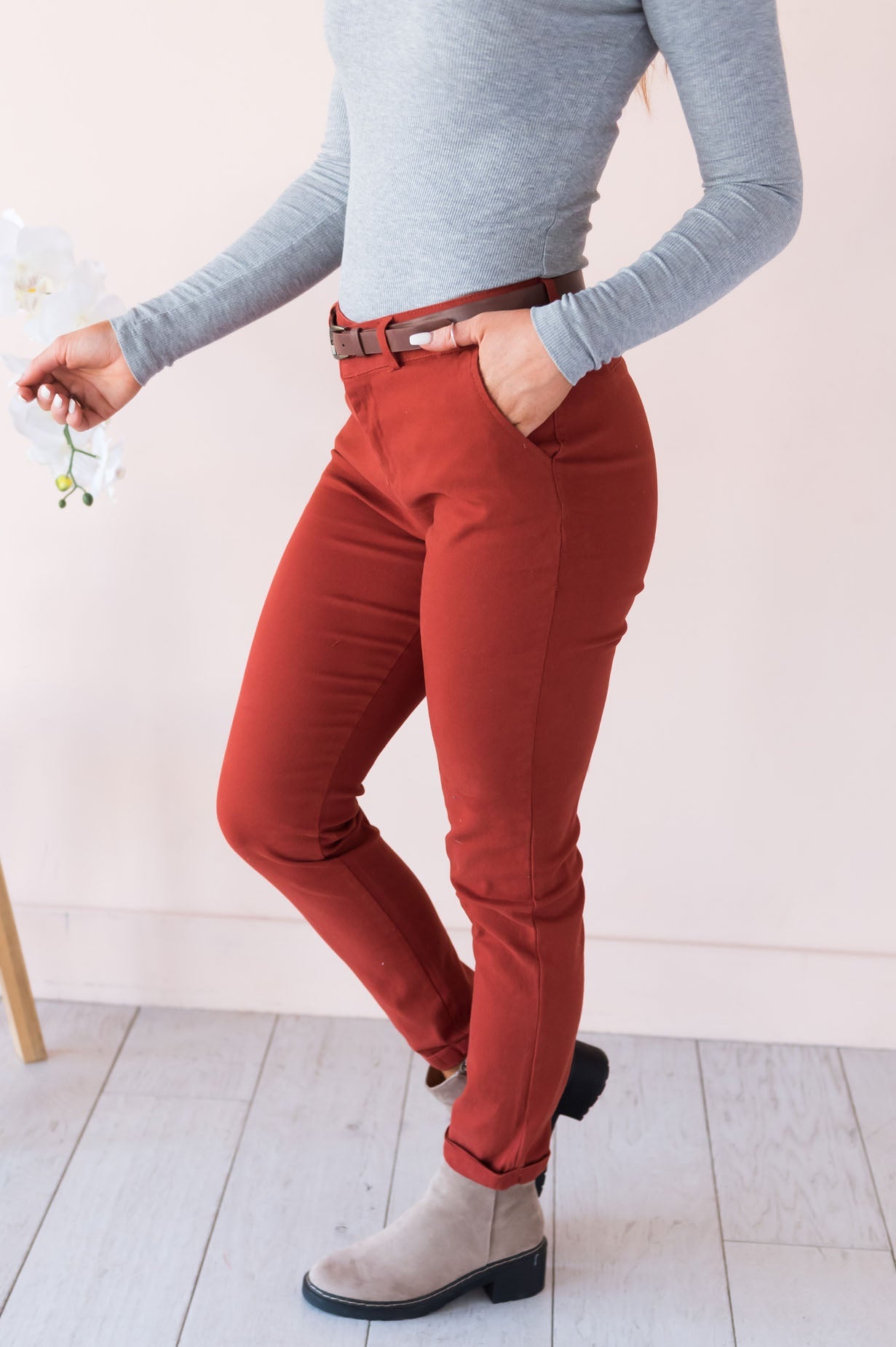 Optimistic Thoughts Modest Twill Pants