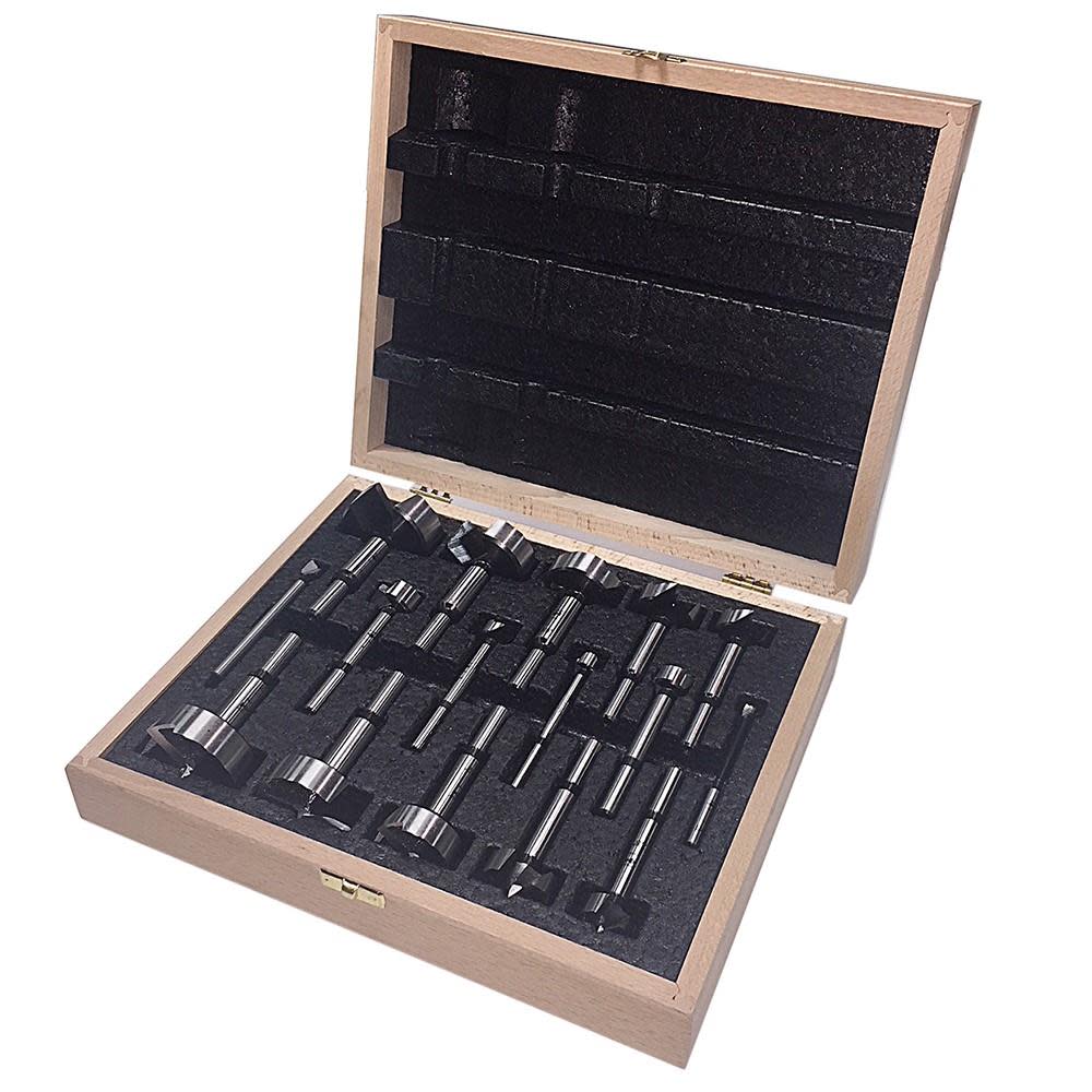 16 pc Wood Box Metric Forstner Bit Set ;