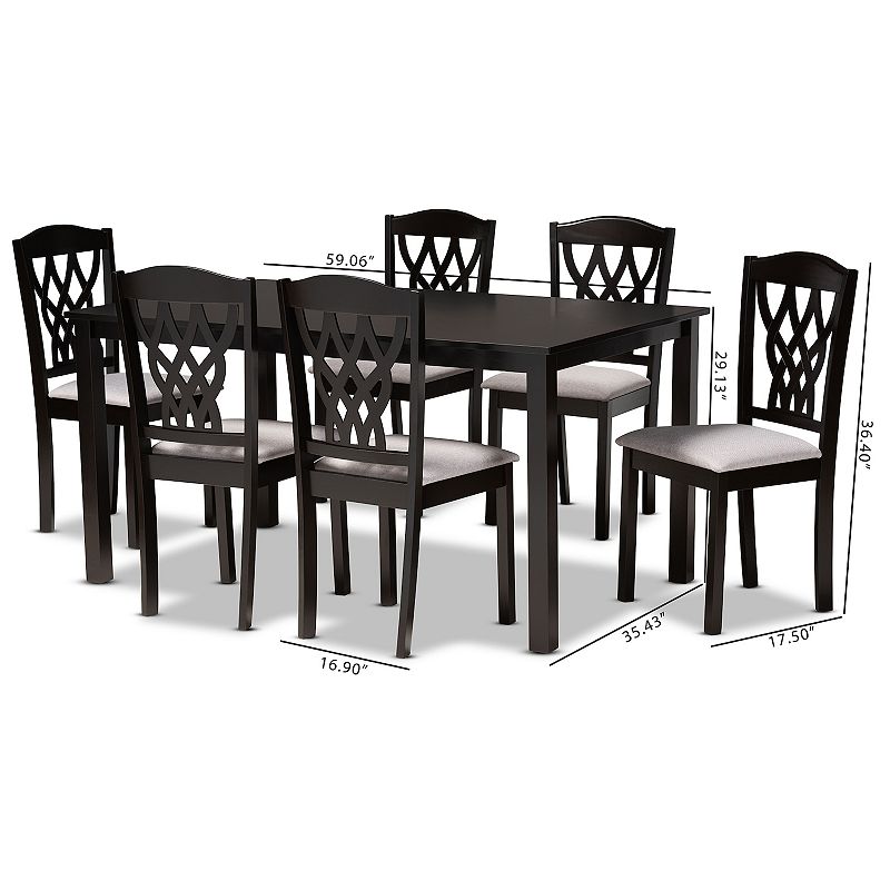 Baxton Studio Salem Dining Table and Chair 7-piece Set