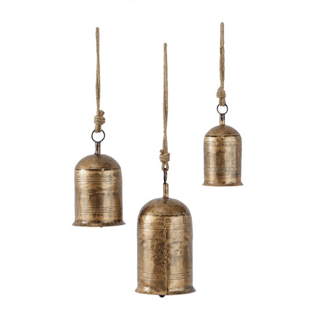 Set Of 3 Metal Bohemian Bell Olivia amp May