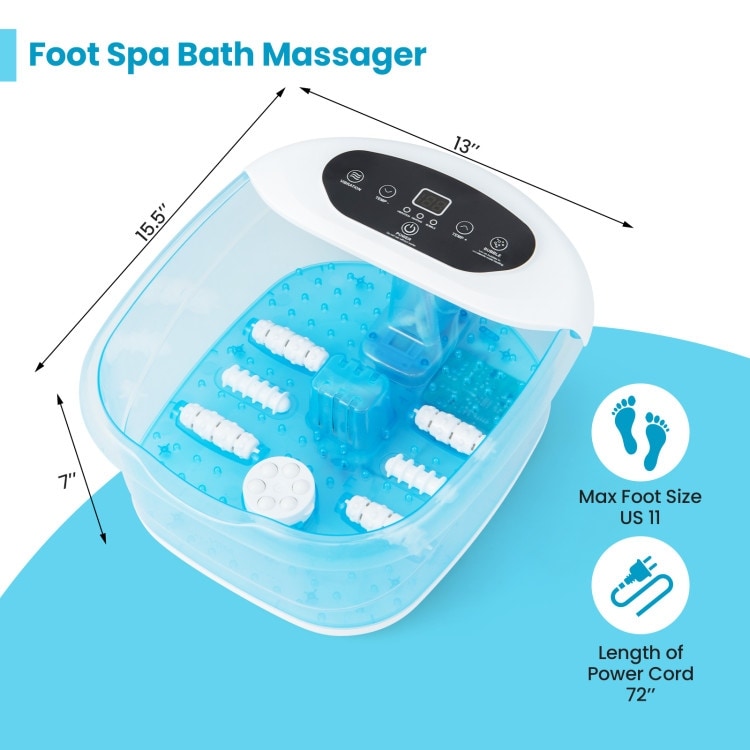 Foot Spa Massager Tub with Removable Pedicure Stone and Massage Beads