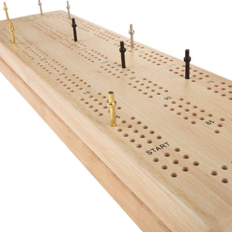 Hey! Play! Wood Cribbage Board Game Set