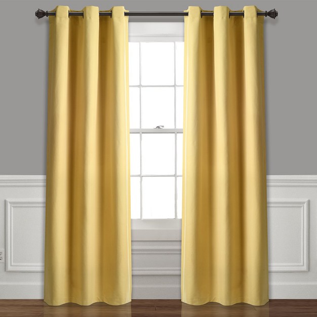 Home Boutique Absolute Blackout Window Curtain Panels Yellow 76x84 Set Each 38x84