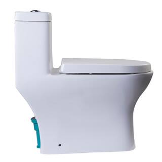 EAGO 1-Piece 0.81.6 GPF Dual Flush Elongated Toilet in White TB353