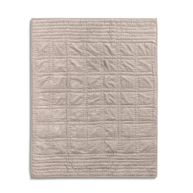 Demdaco Velvet Throw Blanket Beige