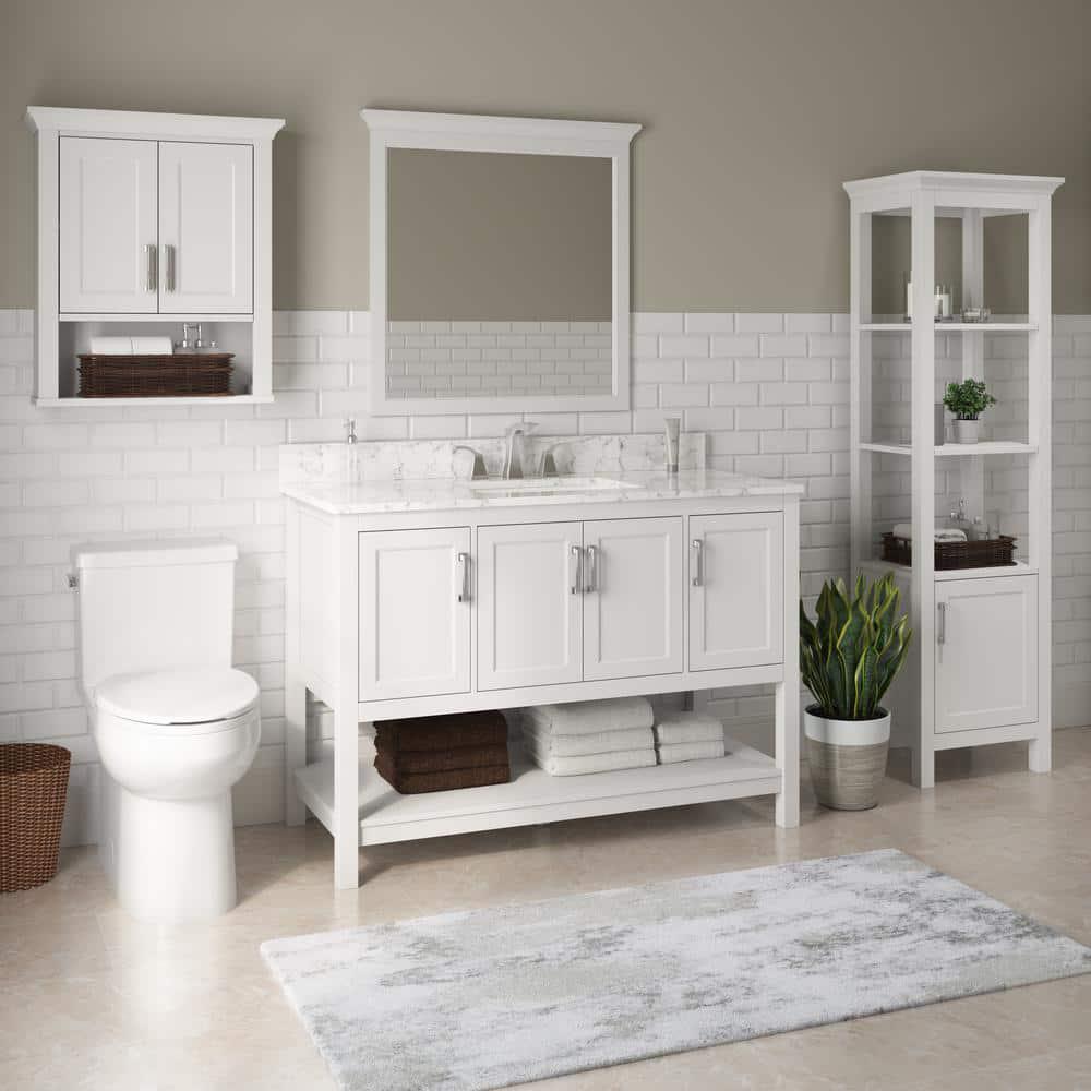 Foremost HollisLawson 24 in W x 8 in D x 28 in H Bathroom Storage Wall Cabinet in White