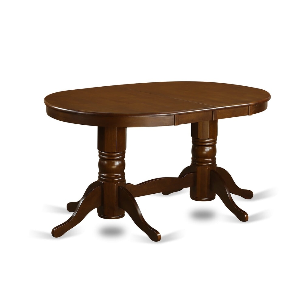 East West Furniture Dining Room Table Set   an Oval Kitchen Table with Butterfly Leaf and Dining Chairs  Espresso(Pieces Option)