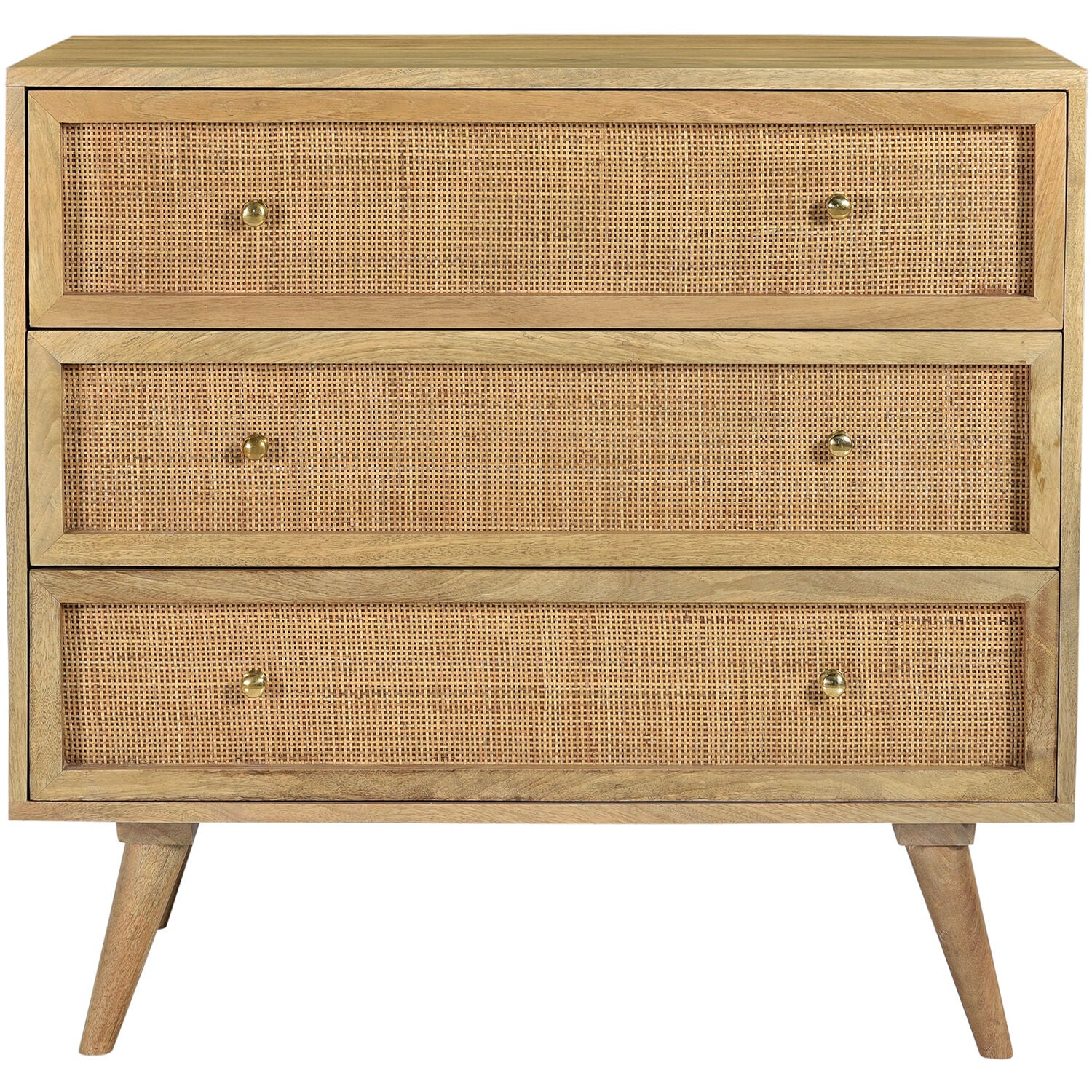 Cambridge Parkview 3-Drawer Mango Wood Chest in Natural, 33.5-In. W x 18-In. D x 31.5-In. H