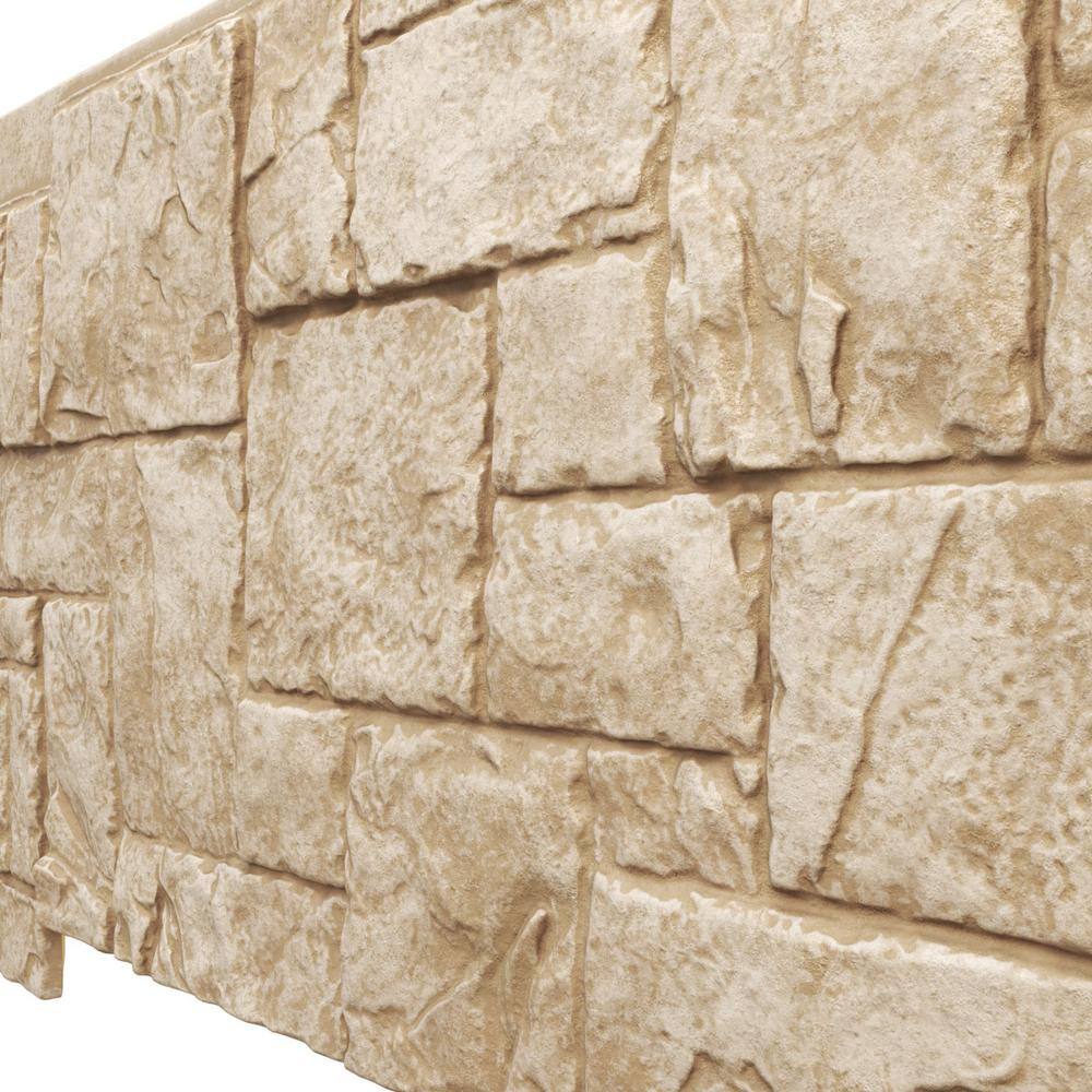 Ekena Millwork 49 in. x 24-12 in. Castle Rock Stacked Stone StoneWall Faux Stone Siding Panel PNU24X48CRSD