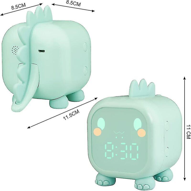 Children's Alarm Clock Girls Boys Dinosaur Light Up Digital Children's Alarm Clock Lamp Night Light Day Night Child Kindergarten Alarm Clock Adjustabl