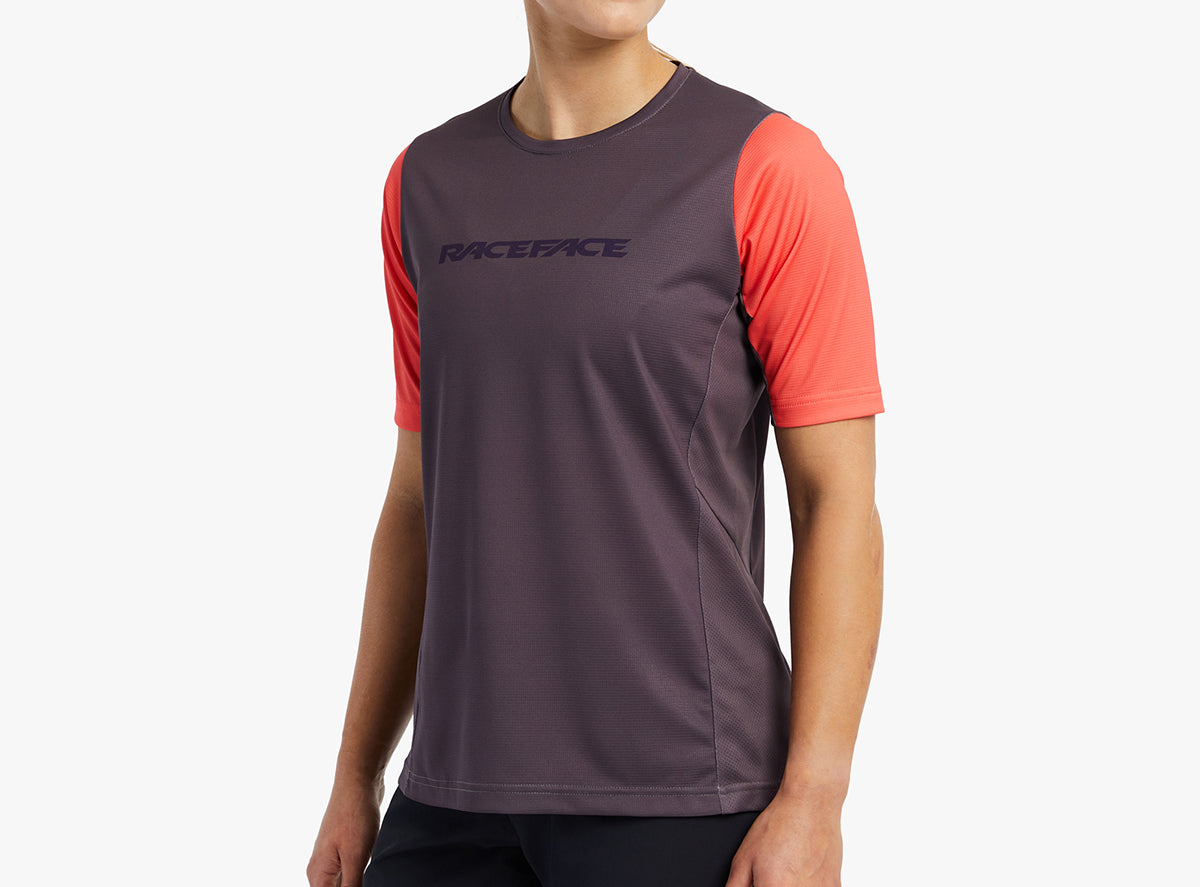 Race Face Indy Short Sleeve MTB Jersey - Womens - Coral - 2022