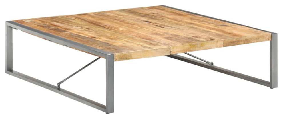 vidaXL Rough Mango Wood Coffee Table 70.9 quotx35.4 quotSide Couch Tea Accent Table   Industrial   Coffee Tables   by vidaXL LLC  Houzz