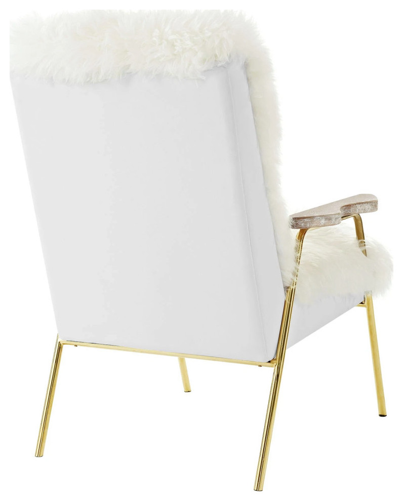 Isabella White Sheepskin Armchair   Midcentury   Armchairs And Accent Chairs   by V.S.D Furniture  Houzz