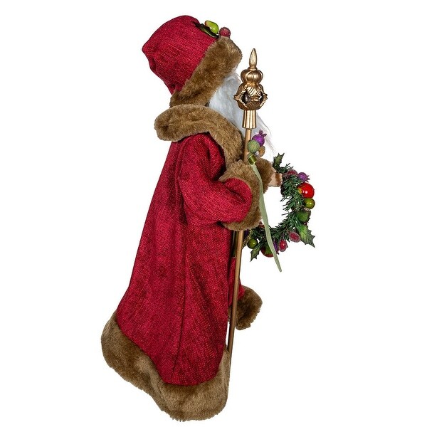 Kurt Adler 20Inch Sugar Fruit Santa With Fruit Wreath