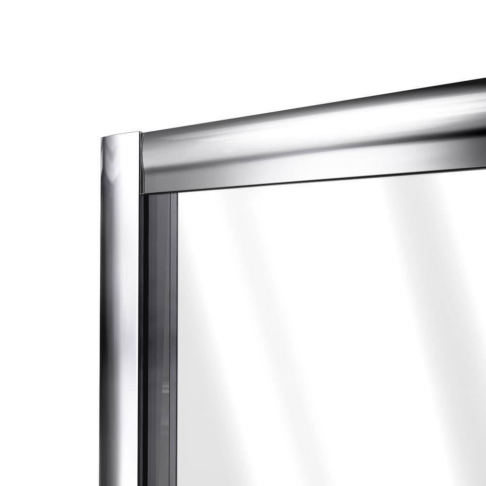 DreamLine Flex 56 in. - 60 in. W x 58 in. H Pivot Semi-Frameless Tub Door in Brushed Nickel SHDR22605800-04