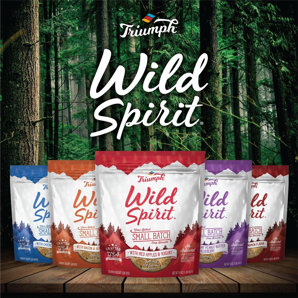 Triumph Wild Spirit Slow Baked Small Batch With Red Apples and Yogurt Biscuits Dog Treats