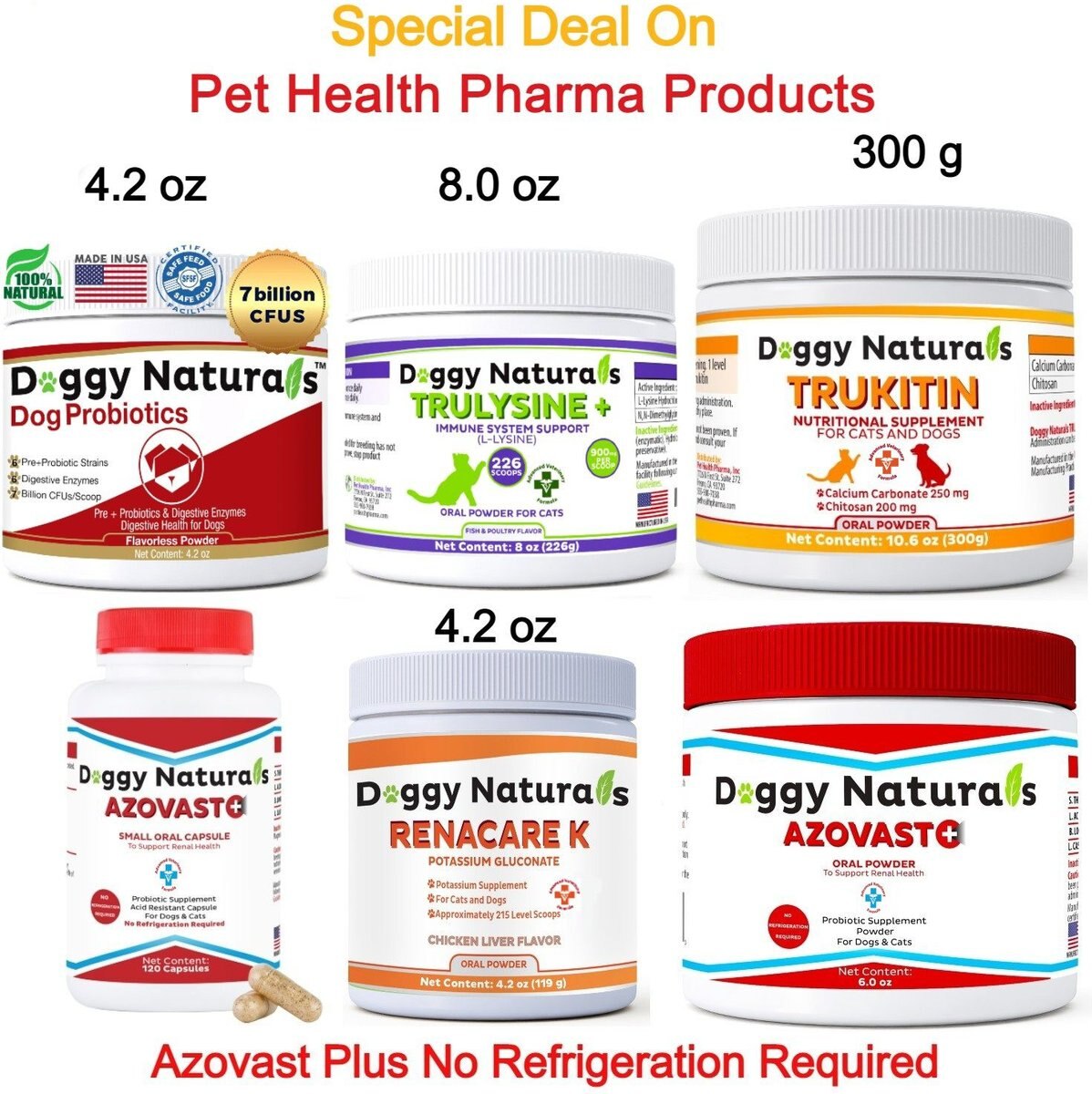 Pet Health Pharma Oral Paste Azovast Plus for Dogs and Cats， 60 count