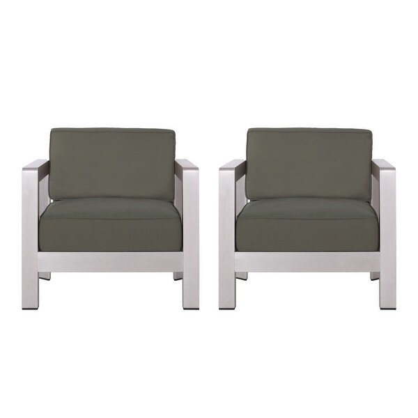 Aviara Outdoor Aluminum Club Chairs (Set of 2) by Christopher Knight Home