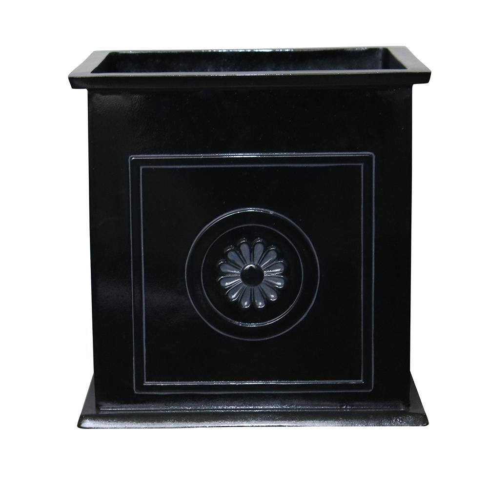 Southern Patio Colony Large 16 in. x 16 in. 27 Qt. Black Resin Composite Square Outdoor Planter Box CMX-042426