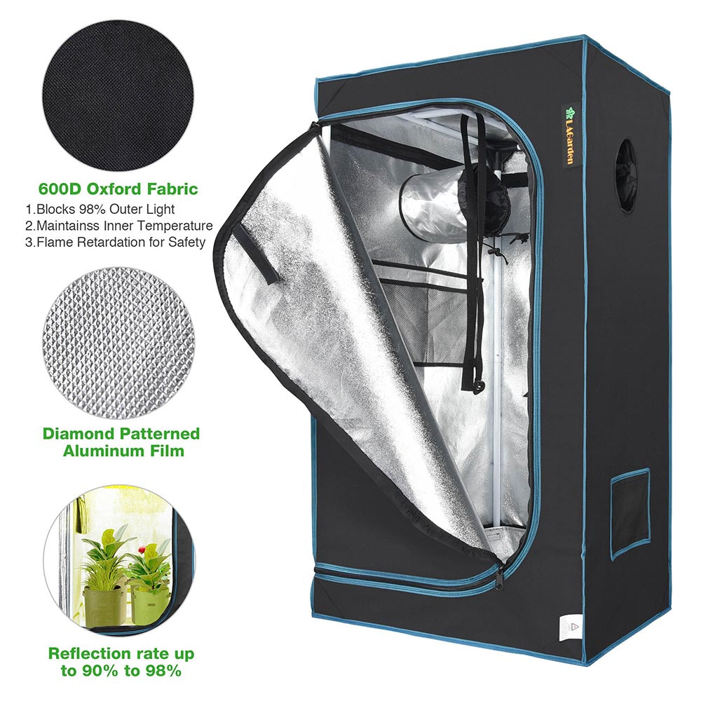 LAGarden 2x2 Grow Tent with Shovel Indoor Grow Room 24x24x48