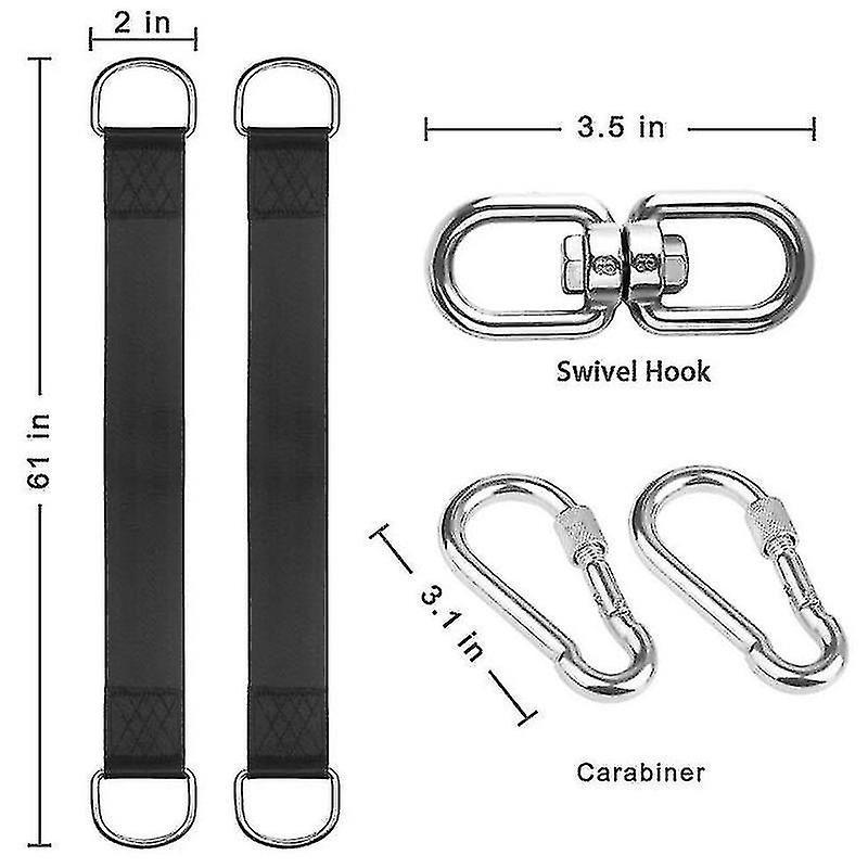 Tree Swing Hanging Straps，portable Tree Swing Straps Hanging Kit Holds Up 2200lbs，1.5m Long Straps 2