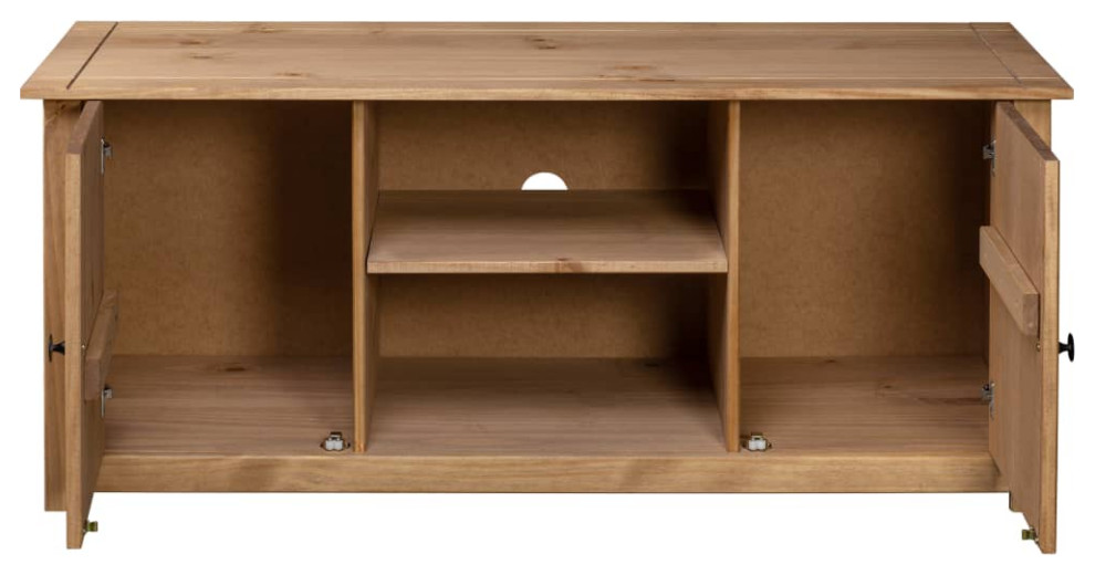 vidaXL TV Stand TV Console Sideboard TV Unit Solid Pine Wood Panama Range   Rustic   Entertainment Centers And Tv Stands   by vidaXL LLC  Houzz