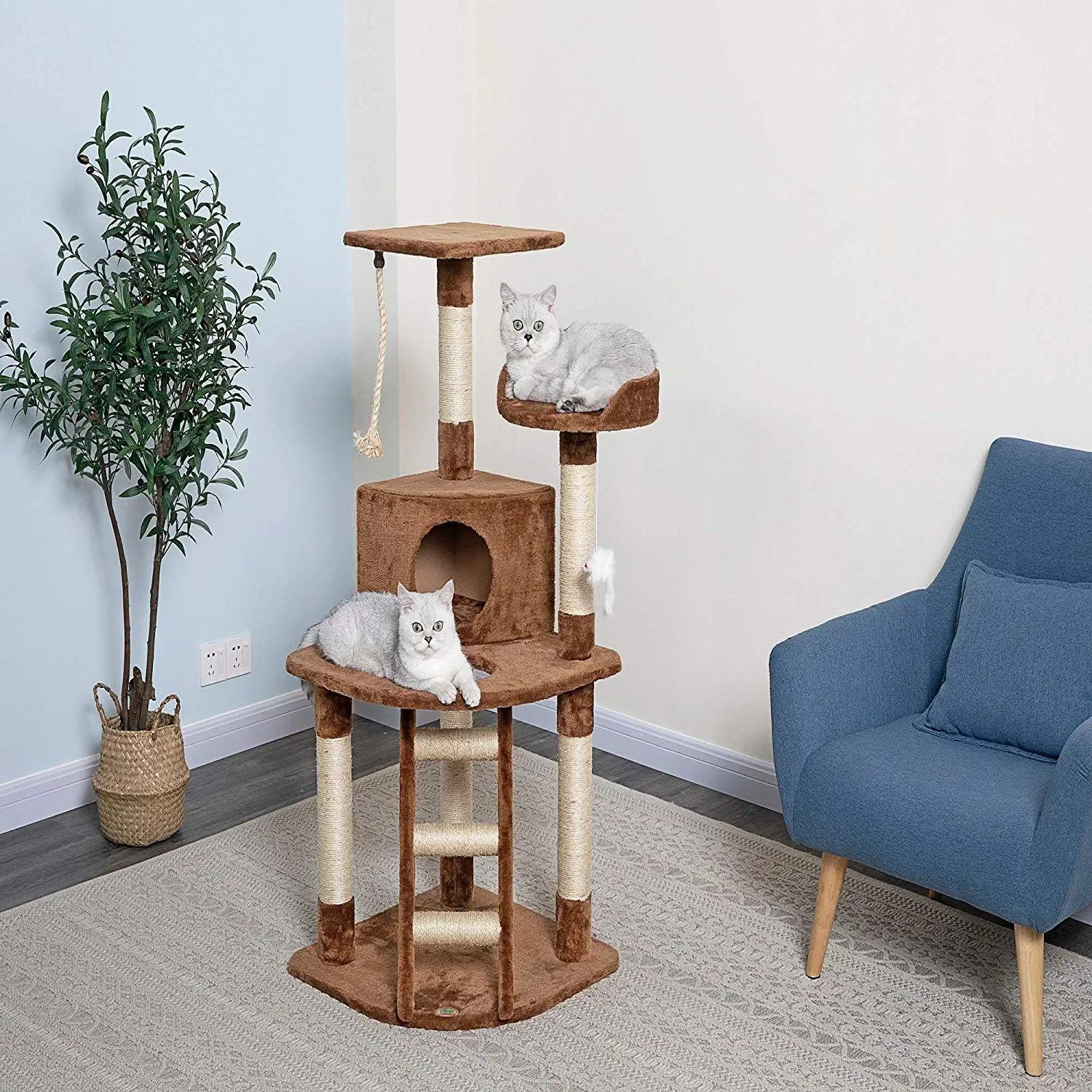 Go Pet Club 48-in Classic Sisal Posts Cat Tree Condo