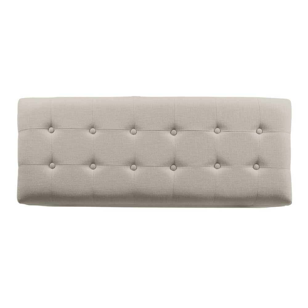 Porch   Den Camero Beige Tufted Storage Bench