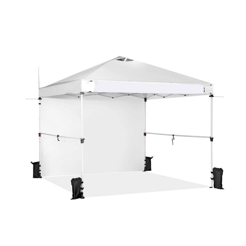 10 x 10 FT Pop Up Canopy Tent Commercial Instant Tent with Removable Sidewall, Carry Bag, Banner Strip