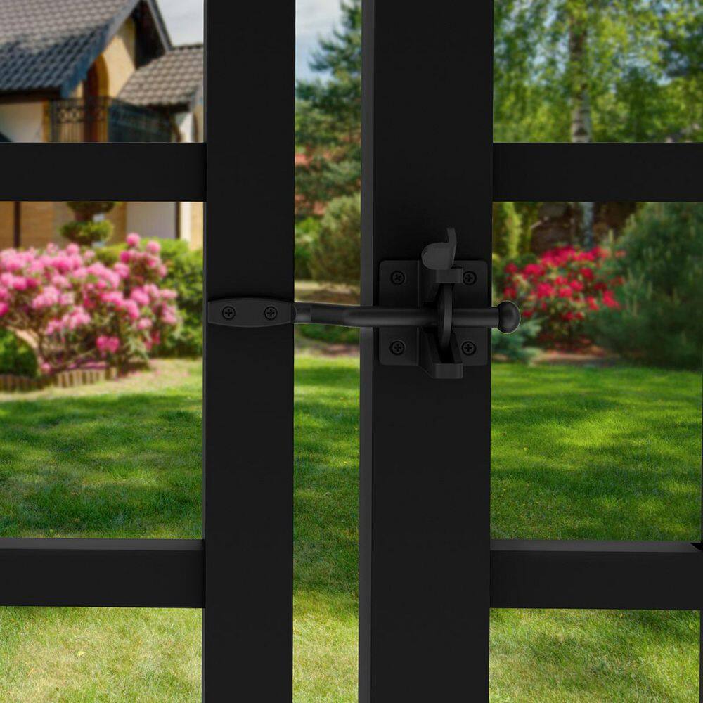 FORGERIGHT Osprey 5 ft. W x 5 ft. H Black Aluminum Fence Gate 882314