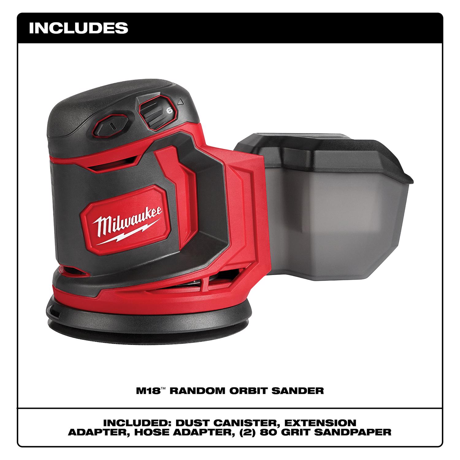 MW M18 18 V Cordless 5 in. Random Orbit Sander Tool Only