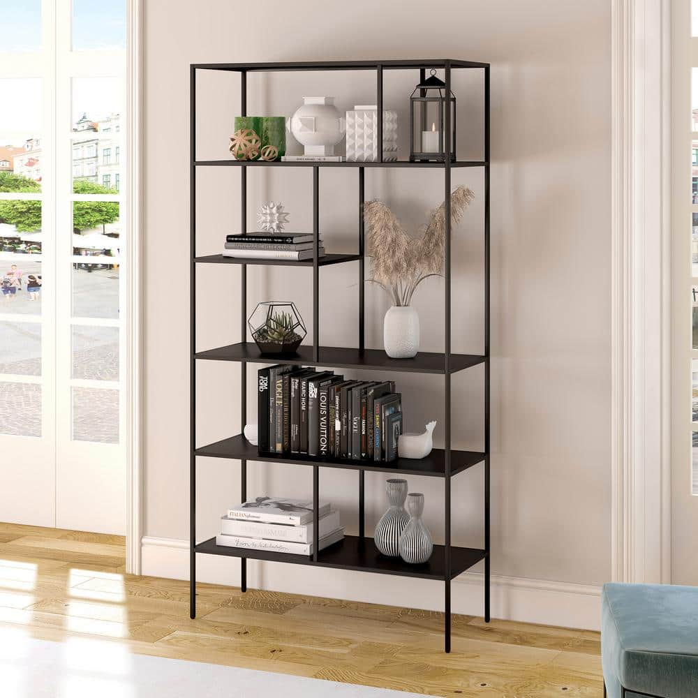 MeyerCross Winthrop 72 in. Blackened Bronze 6-Shelf Bookcase BK0345