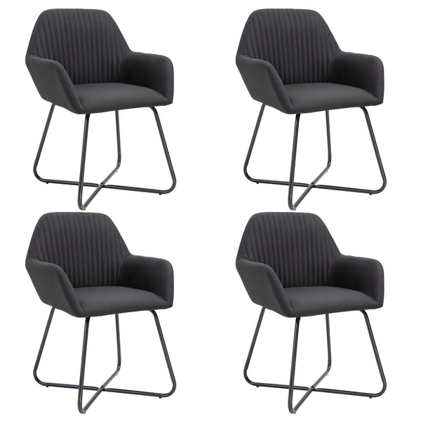 Dining Chairs 4 pcs Black Fabric