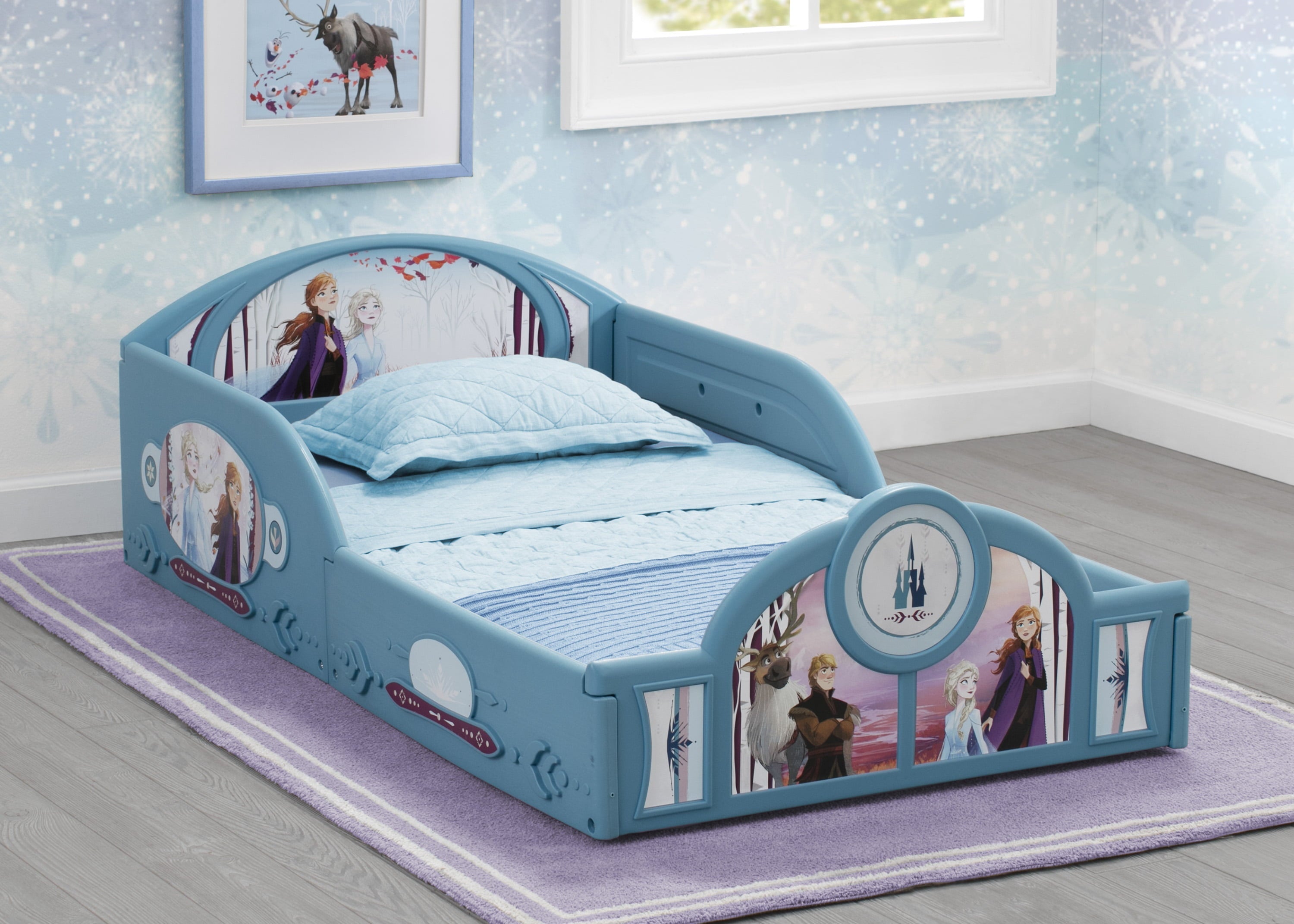 Disney Frozen II Plastic Sleep and Play Toddler Bed by Delta Children