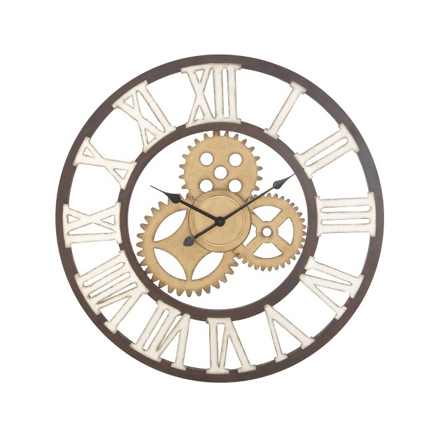 Metal Gear Wall Clock Brown Olivia amp May