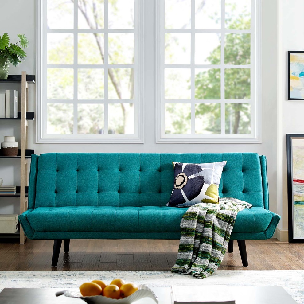 Modern Contemporary Urban Living Tufted Sofa Bed  Fabric   Midcentury   Sleeper Sofas   by House Bound  Houzz