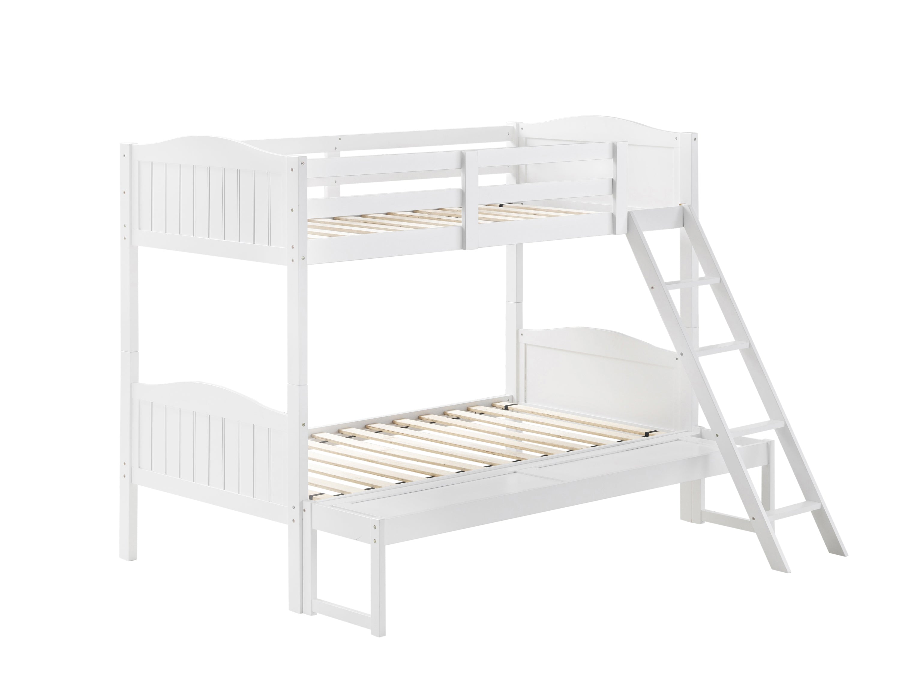 Arlo Twin Over Full Bunk Bed With Ladder White-405054WHT