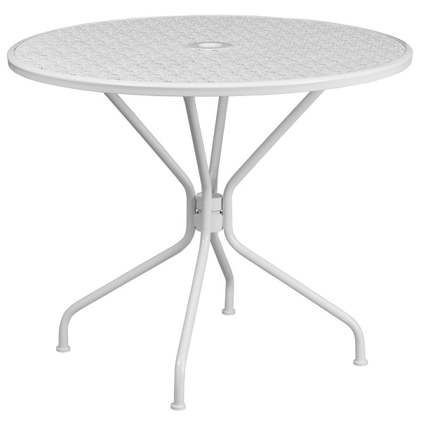 Steel 5piece 35.25inch Round IndoorOutdoor Dining Set