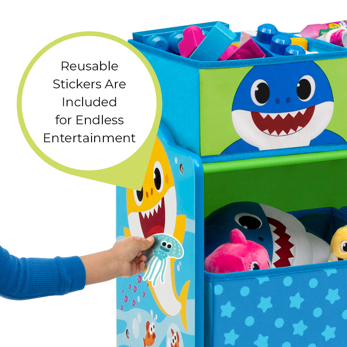 Baby Shark Deluxe 9 Bin Design and Store Toy Organizer by Delta Children