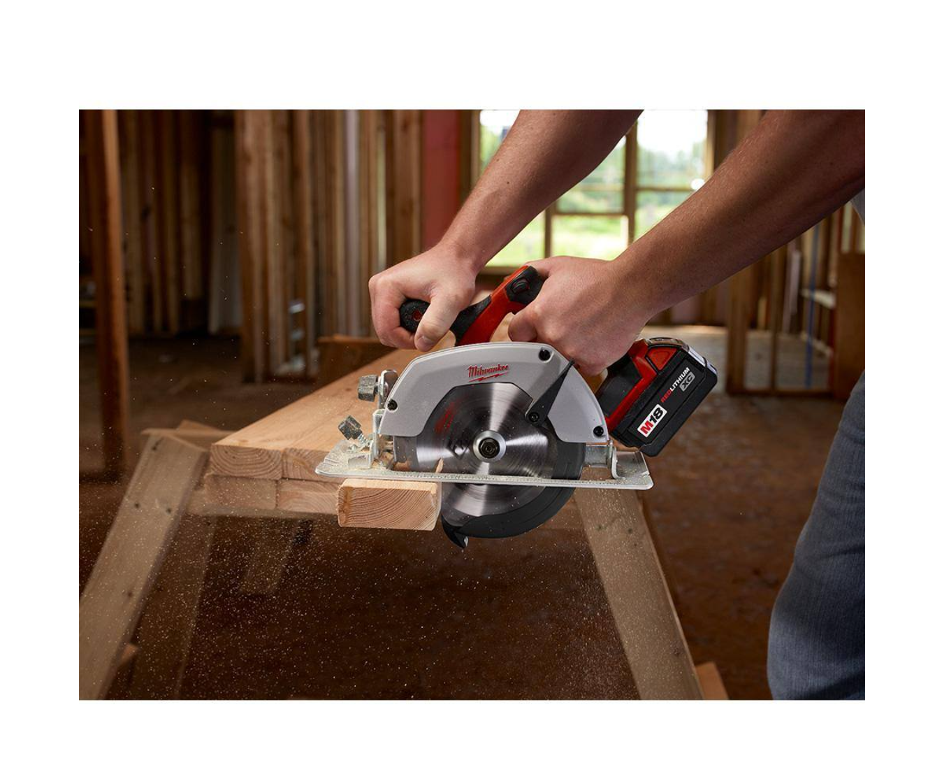 Milwaukee 2630-20-48-11-1837 M18 18V Lithium-Ion Cordless 6-1/2 in. Circular Saw with Two 3.0 Ah Batteries